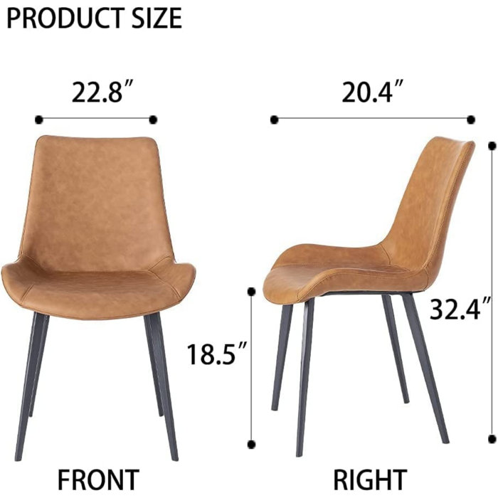 Corrigan Studio® 34"H Modern Upholstered Brown Dining Chairs (Set Of 4